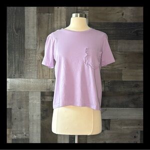 ZARA violet t-shirt medium feminine pastel softgirl ruffle classic academia